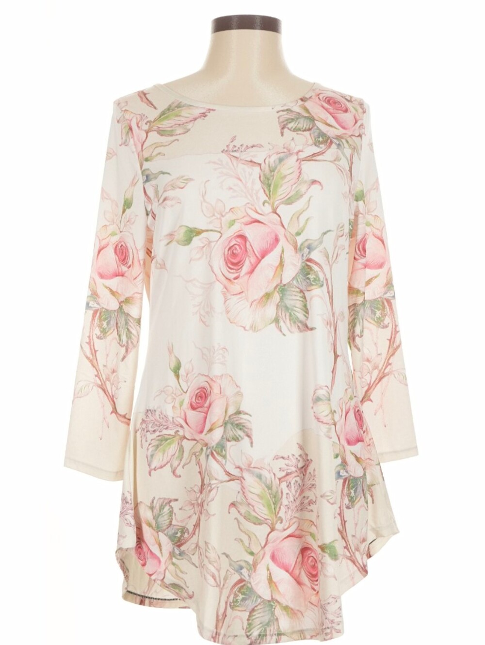 Lily by Firmiana Rose Print Tunic - Med - NWT